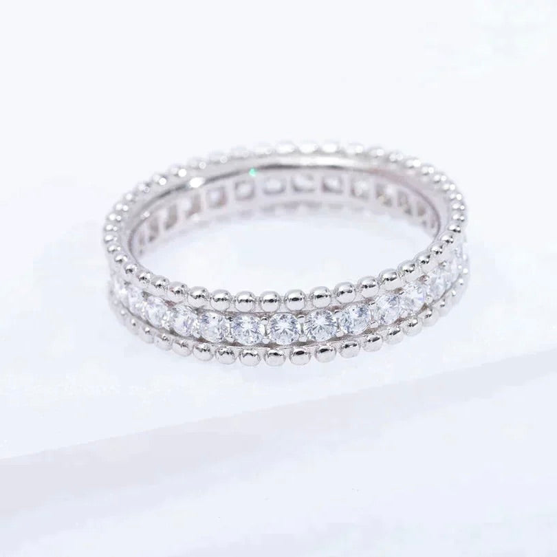 [LUXORA]PERLEE DIAMOND SILVER RING