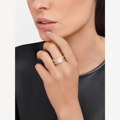 [LUXORA]ZERO 1 THREE-BAND ROSE WHITE AND YELLOW RING