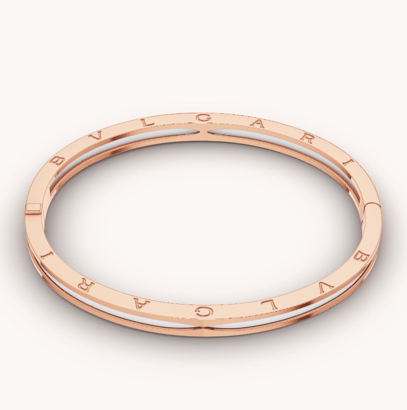 [LUXORA]ZERO 1 PINK GOLD WITH WHITE CERAMIC BRACELET