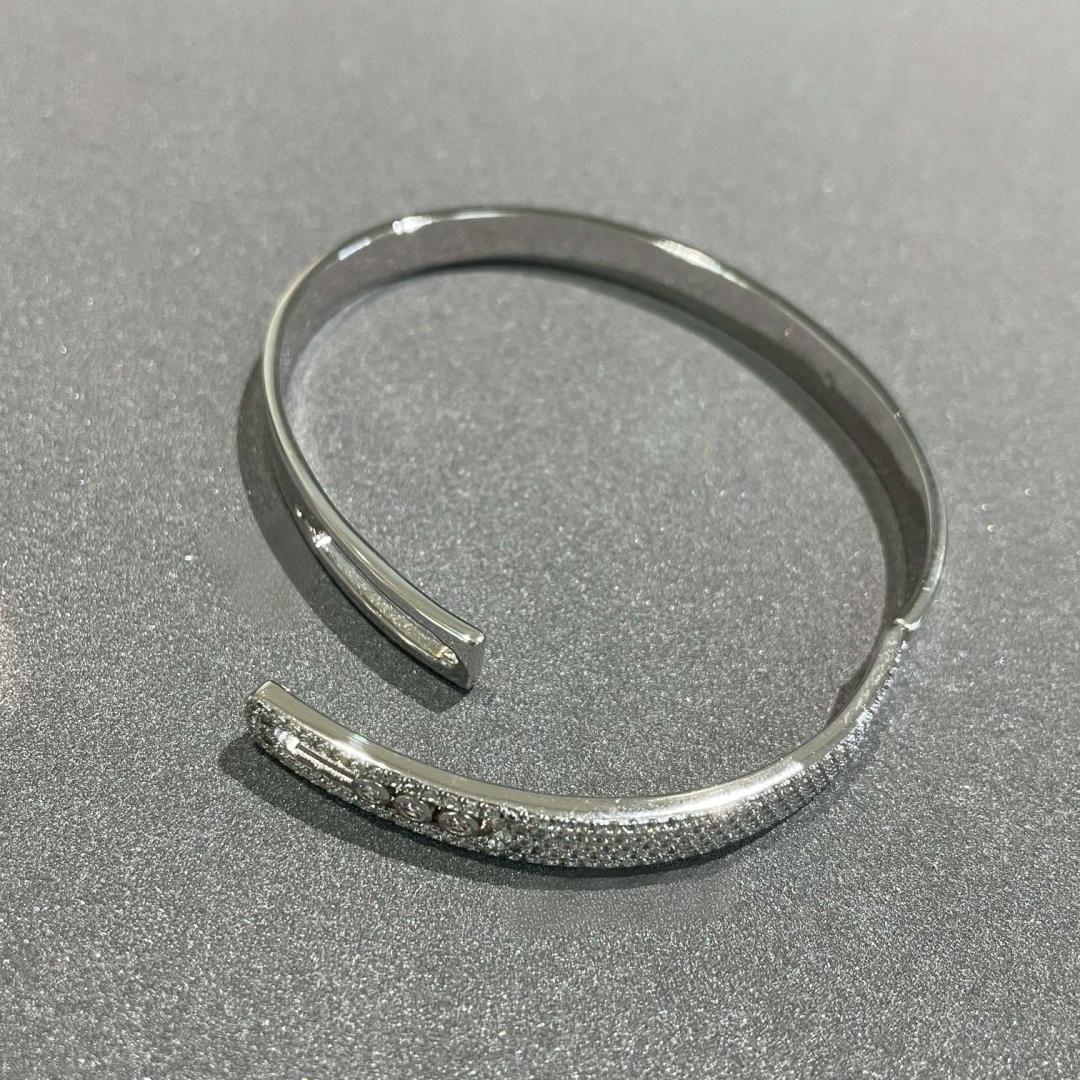 [LUXORA]Move Noa Rose Gold Pavé Diamond Bangle Bracelet