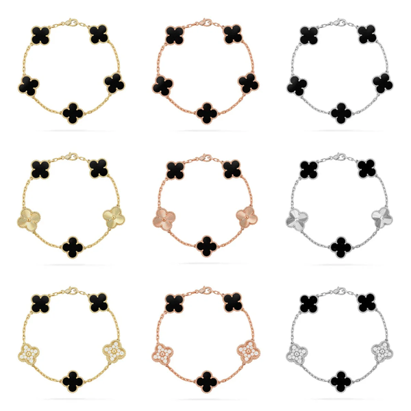 [LUXORA] CLOVER 5 MOTIF ONYXS BRACELET COLLECTION