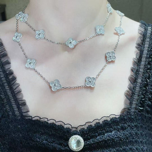 [LUXORA]CLOVER 20 MOTIFS FULL-DIAMOND NECKLACE