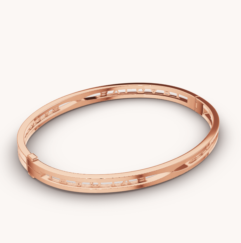 [LUXORA]ZERO 1 SPIRAL LOGO PINK GOLD BRACELET