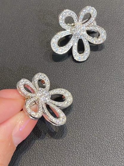 [LUXORA]FLOWERLACE EARRINGS FULL DIAMONDS