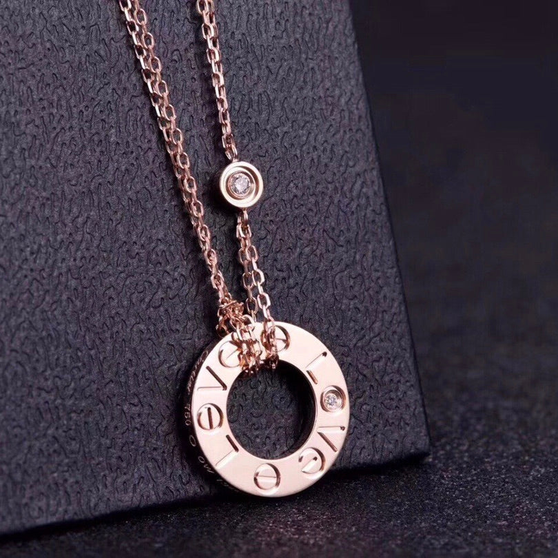 [LUXORA]LOVE NECKLACE 16MM 2 DIAMONDS