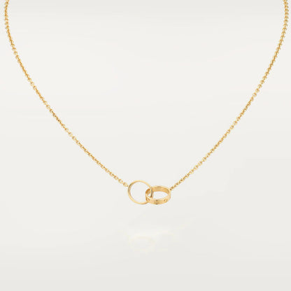 [LUXORA]LOVE NECKLACE DOUBLE RING GOLD
