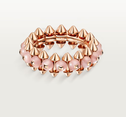 [LUXORA]CLASH ELEGANT ROSE GOLD RING FEATURING NATURAL AGATE