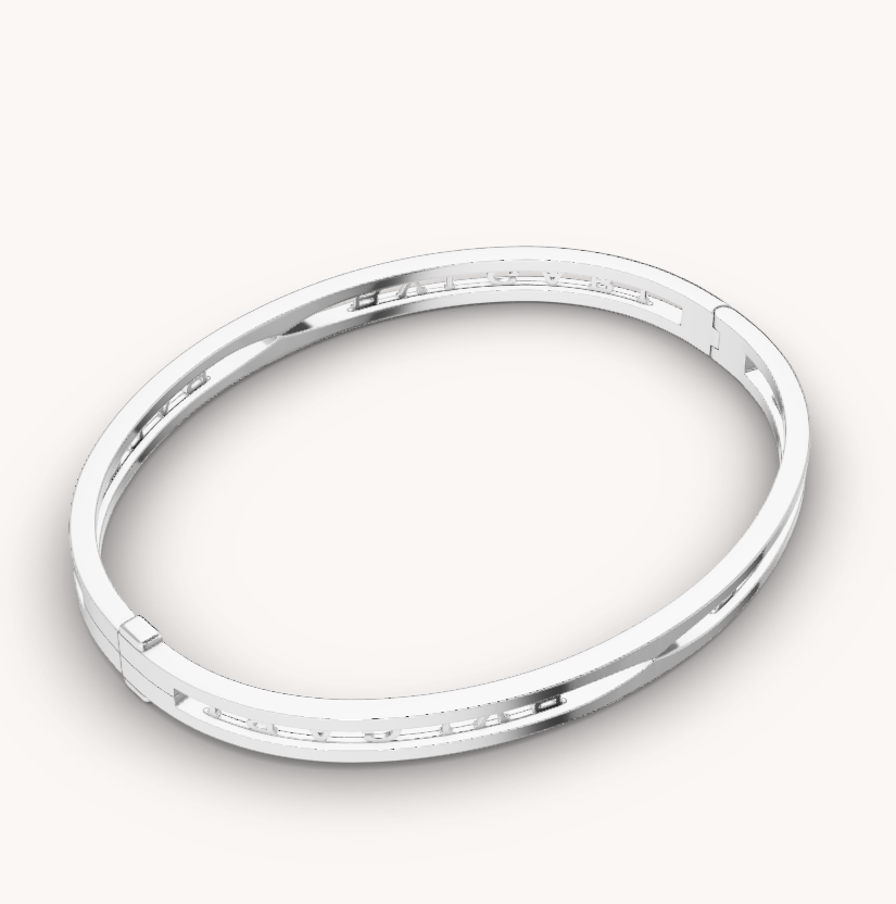 [LUXORA]ZERO 1 SPIRAL LOGO SILVER BRACELET