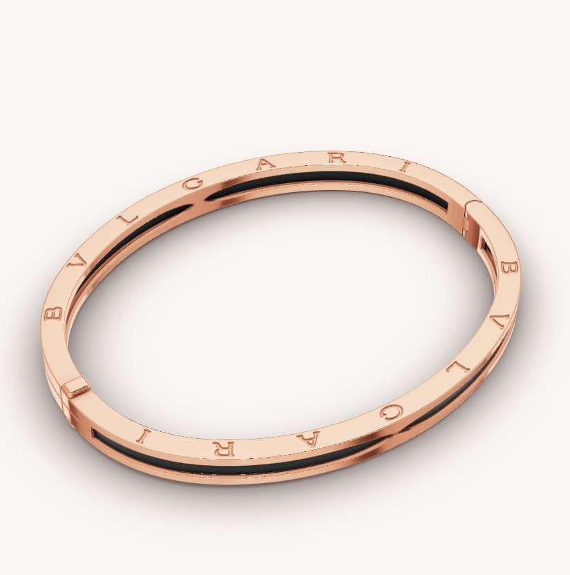 [LUXORA]ZERO 1 PINK GOLD WITH BLACK CERAMIC BRACELET