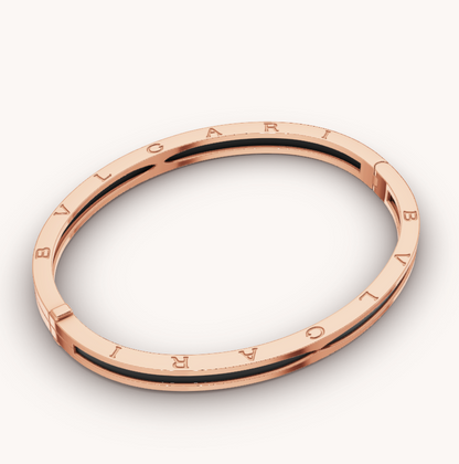 [LUXORA]ZERO 1 PINK GOLD WITH BLACK CERAMIC BRACELET