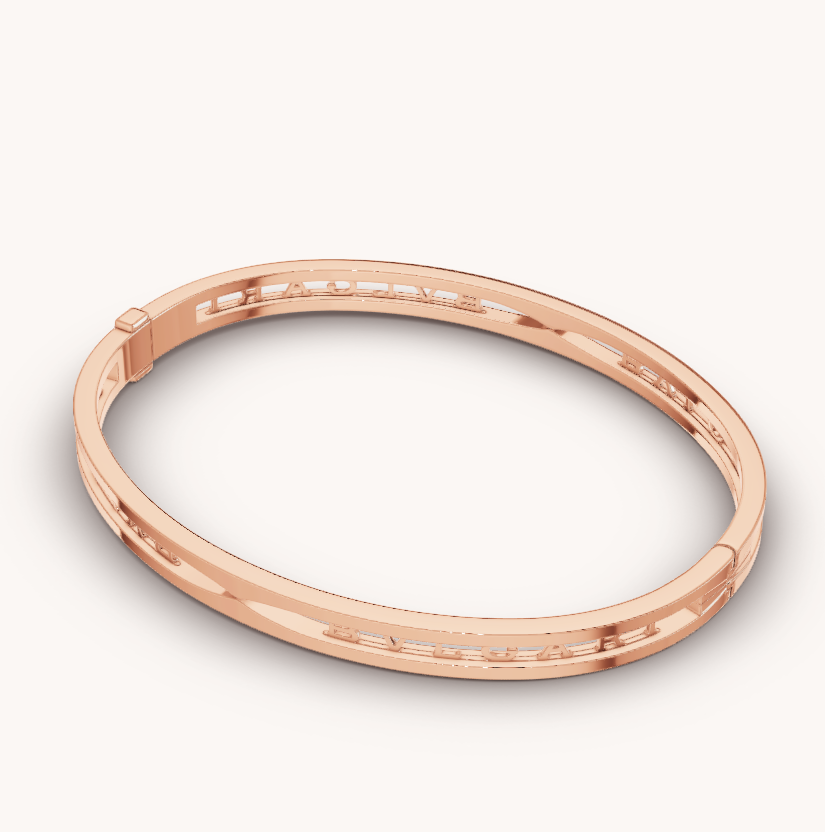 [LUXORA]ZERO 1 SPIRAL LOGO PINK GOLD BRACELET