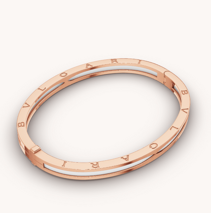 [LUXORA]ZERO 1 PINK GOLD WITH WHITE CERAMIC BRACELET