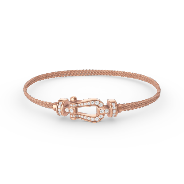 [LUXORA]FORCE SMALL HORSESHOE  DIAMOND CHAIN ROPE BRACELET