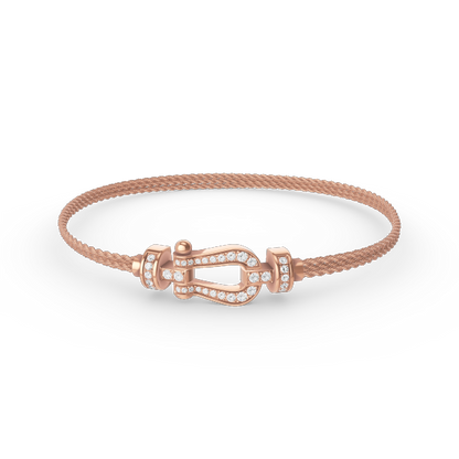 [LUXORA]FORCE SMALL HORSESHOE  DIAMOND CHAIN ROPE BRACELET