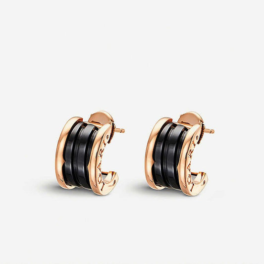 [LUXORA]ZERO 1 PINK GOLD CERAMIC EARRINGS
