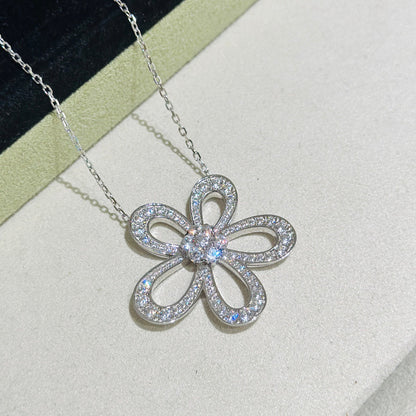 [LUXORA]FLOWERLACE NECKLACE FULL DIAMONDS