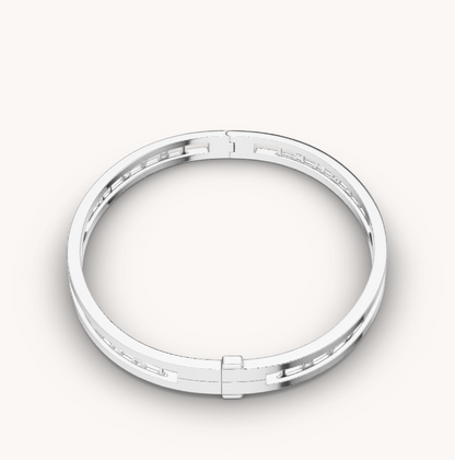 [LUXORA]ZERO 1 SPIRAL LOGO SILVER BRACELET