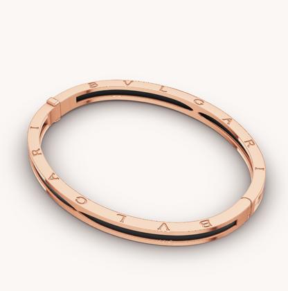 [LUXORA]ZERO 1 PINK GOLD WITH BLACK CERAMIC BRACELET