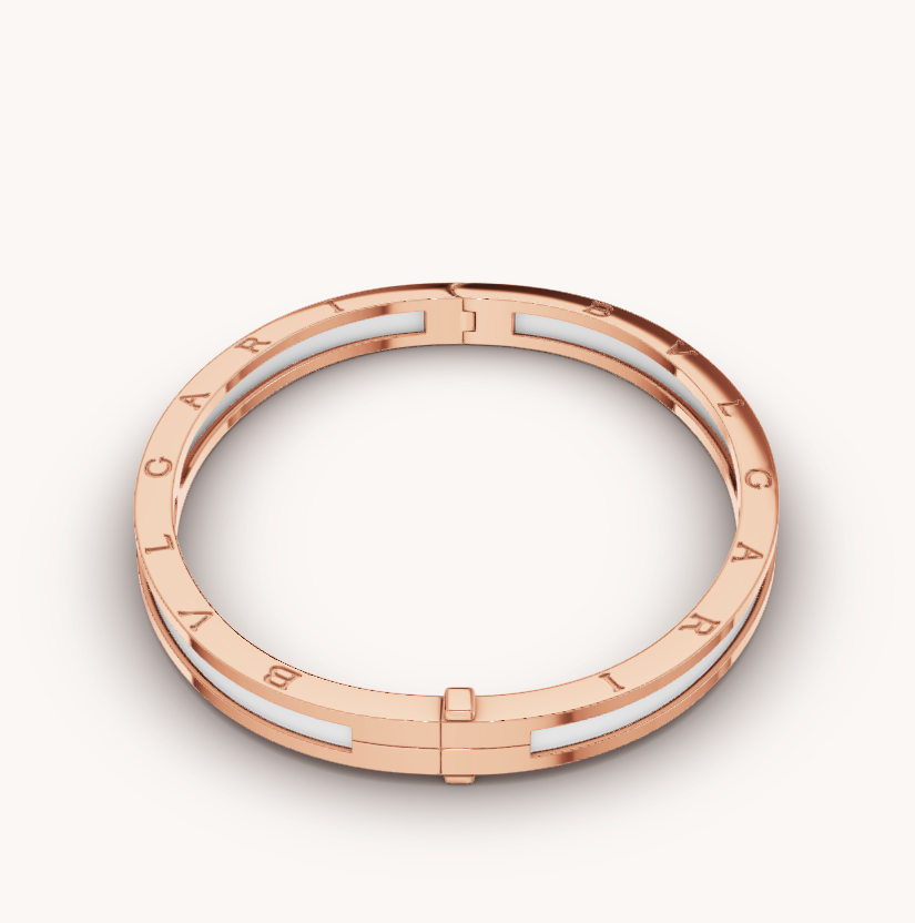 [LUXORA]ZERO 1 PINK GOLD WITH WHITE CERAMIC BRACELET