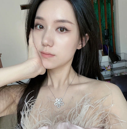 [LUXORA]FLOWERLACE NECKLACE FULL DIAMONDS