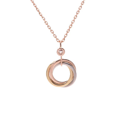 [LUXORA]TRINITY SILVER GOLD PINK GOLD NECKLACE