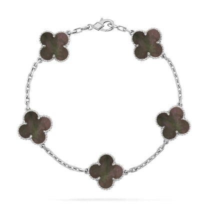 [LUXORA] CLOVER 5 MOTIF GRAY MOP BRACELET COLLECTION
