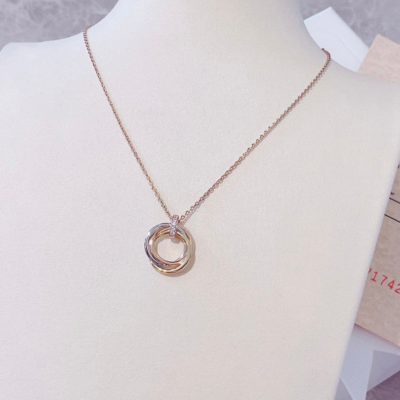 [LUXORA]TRINITY NECKLACE GOLD  DIAMONDS