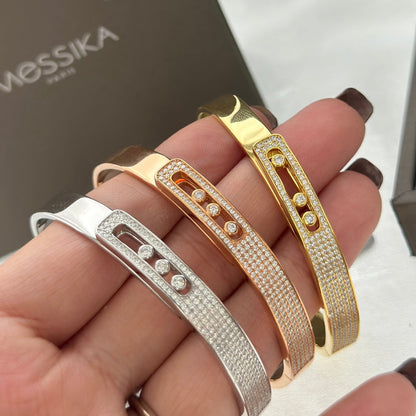 [LUXORA]Move Noa Rose Gold Pavé Diamond Bangle Bracelet