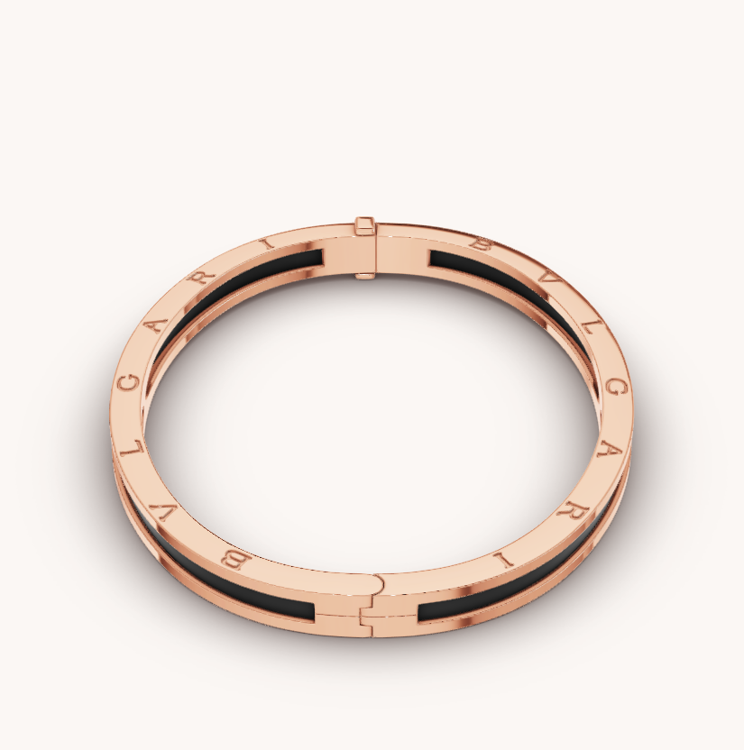 [LUXORA]ZERO 1 PINK GOLD WITH BLACK CERAMIC BRACELET