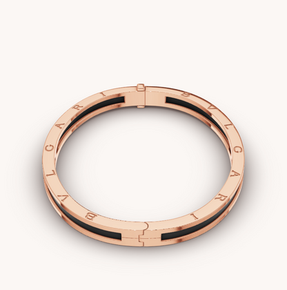 [LUXORA]ZERO 1 PINK GOLD WITH BLACK CERAMIC BRACELET