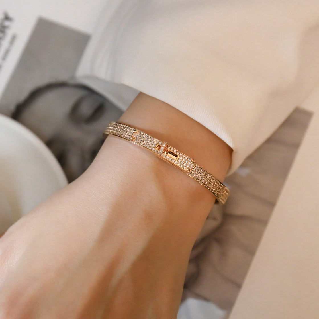 [LUXORA]KELLY BRACELET DIAMOND PAVED