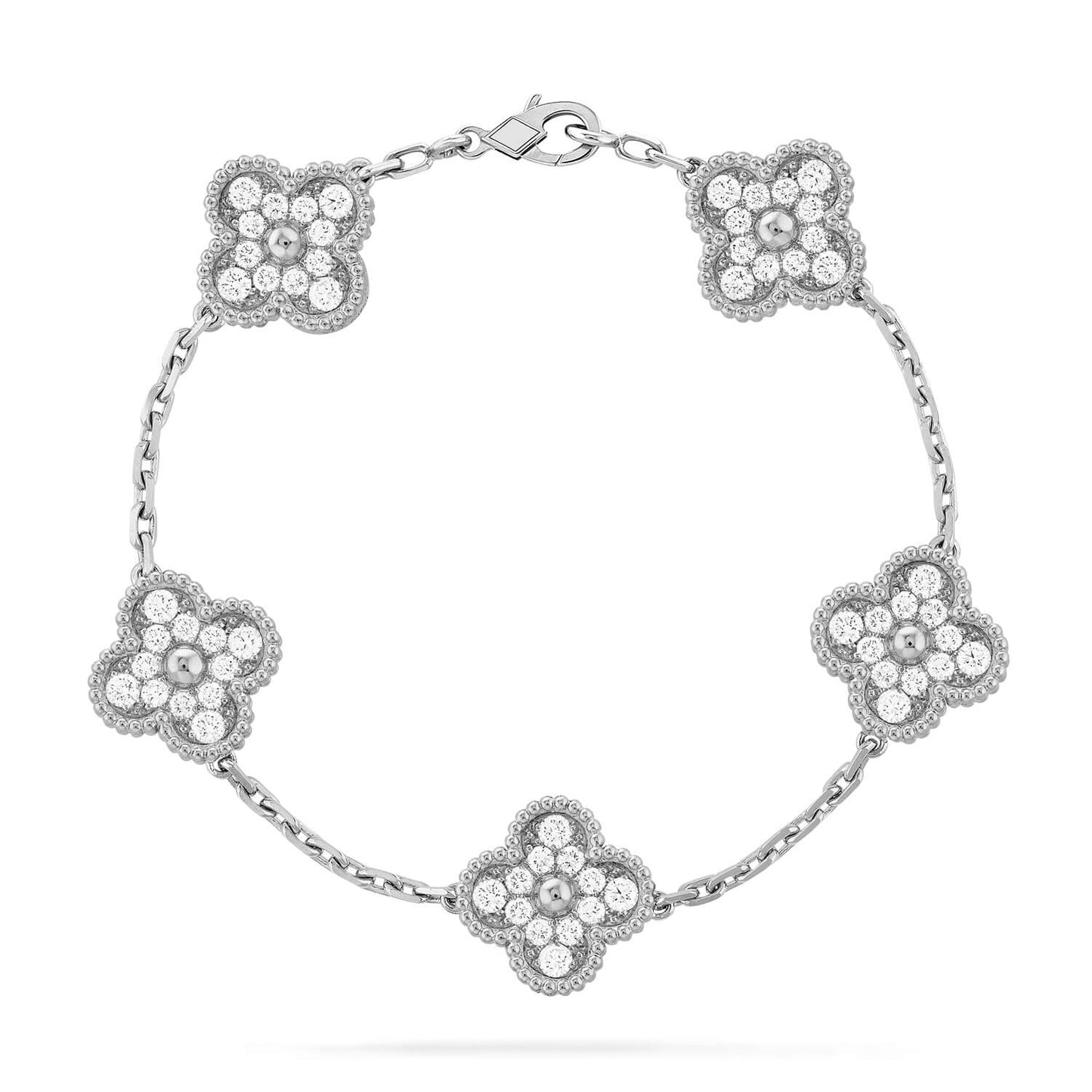 [LUXORA] CLOVER 5 MOTIF FULL DIAMOND BRACELET COLLECTION