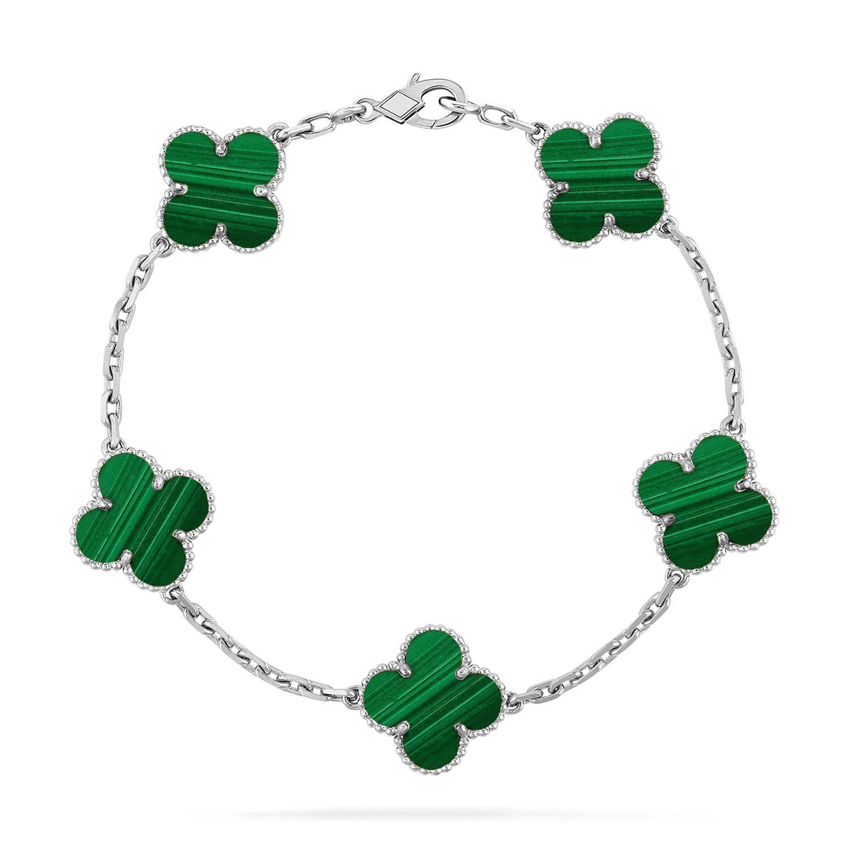 [LUXORA] CLOVER 5 MOTIF MALACHITE BRACELET COLLECTION