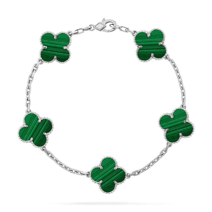 [LUXORA] CLOVER 5 MOTIF MALACHITE BRACELET COLLECTION