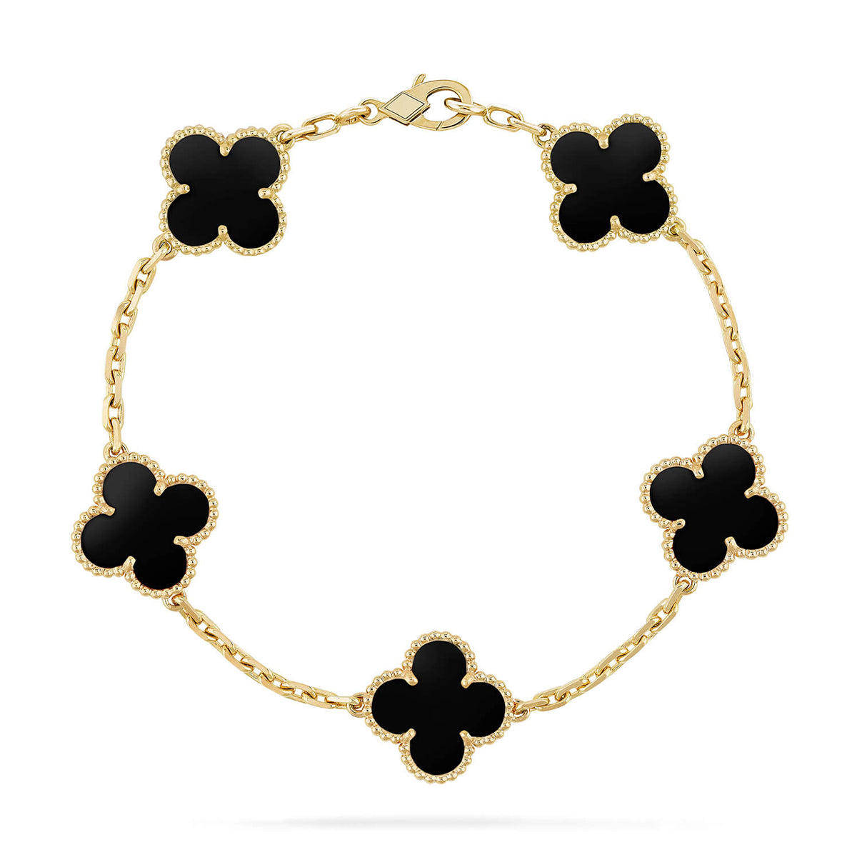 [LUXORA] CLOVER 5 MOTIF ONYXS BRACELET COLLECTION