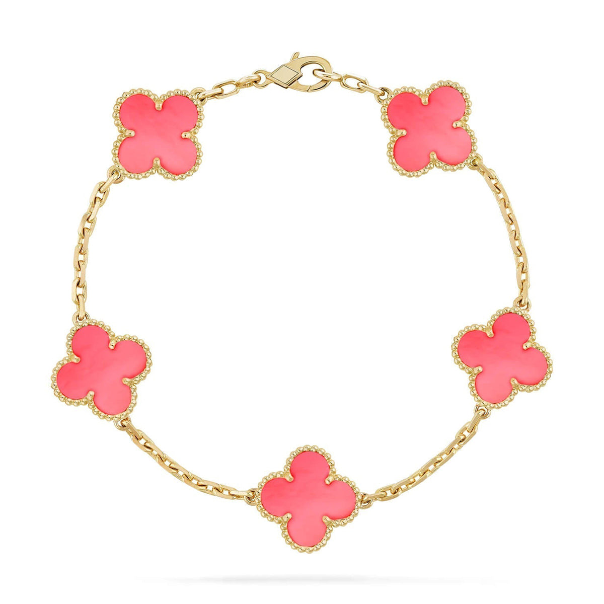 [LUXORA] CLOVER 5 MOTIFS  PINK MOP BRACELET COLLECTION