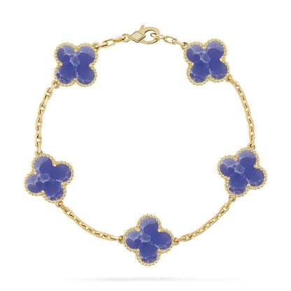 [LUXORA]CLOVER 5 MOTIF BLUE VEINS BRACELET COLLECTION