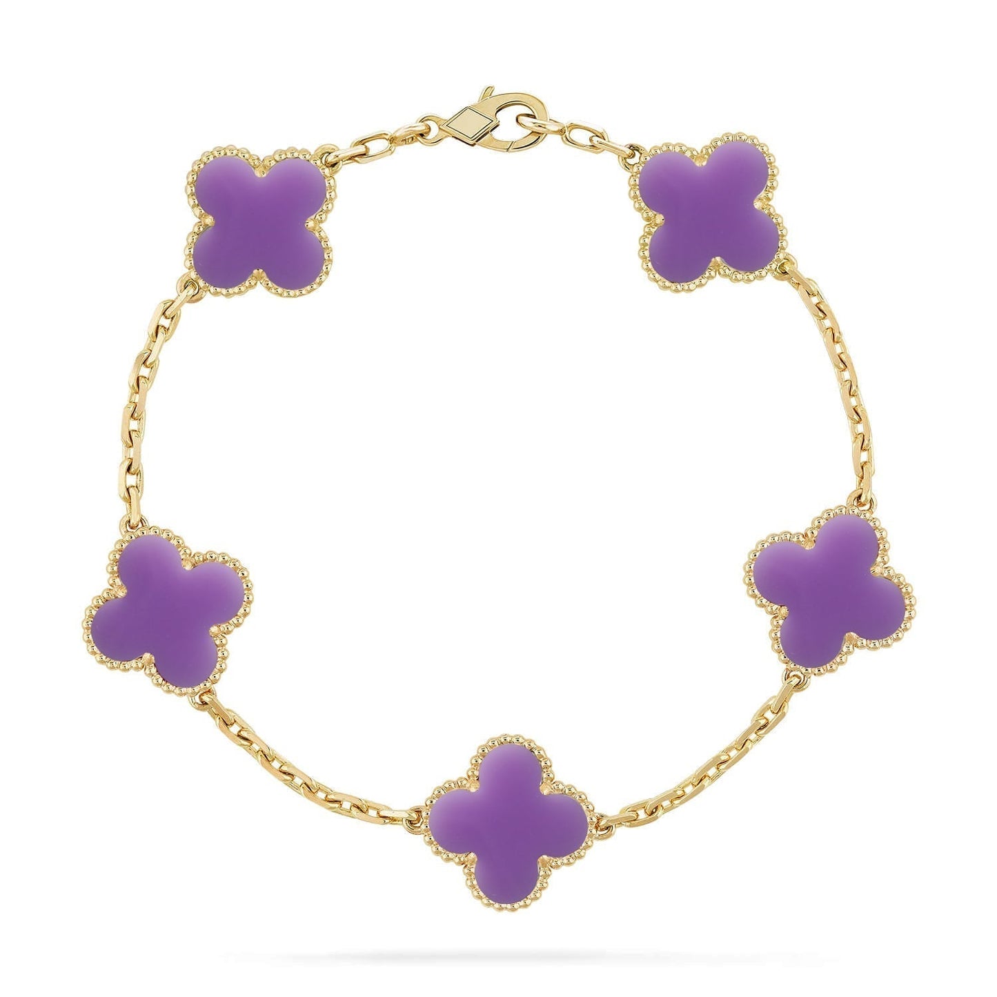 [LUXORA]CLOVER 5 MOTIF LIGHT PURPLE BRACELET COLLECTION