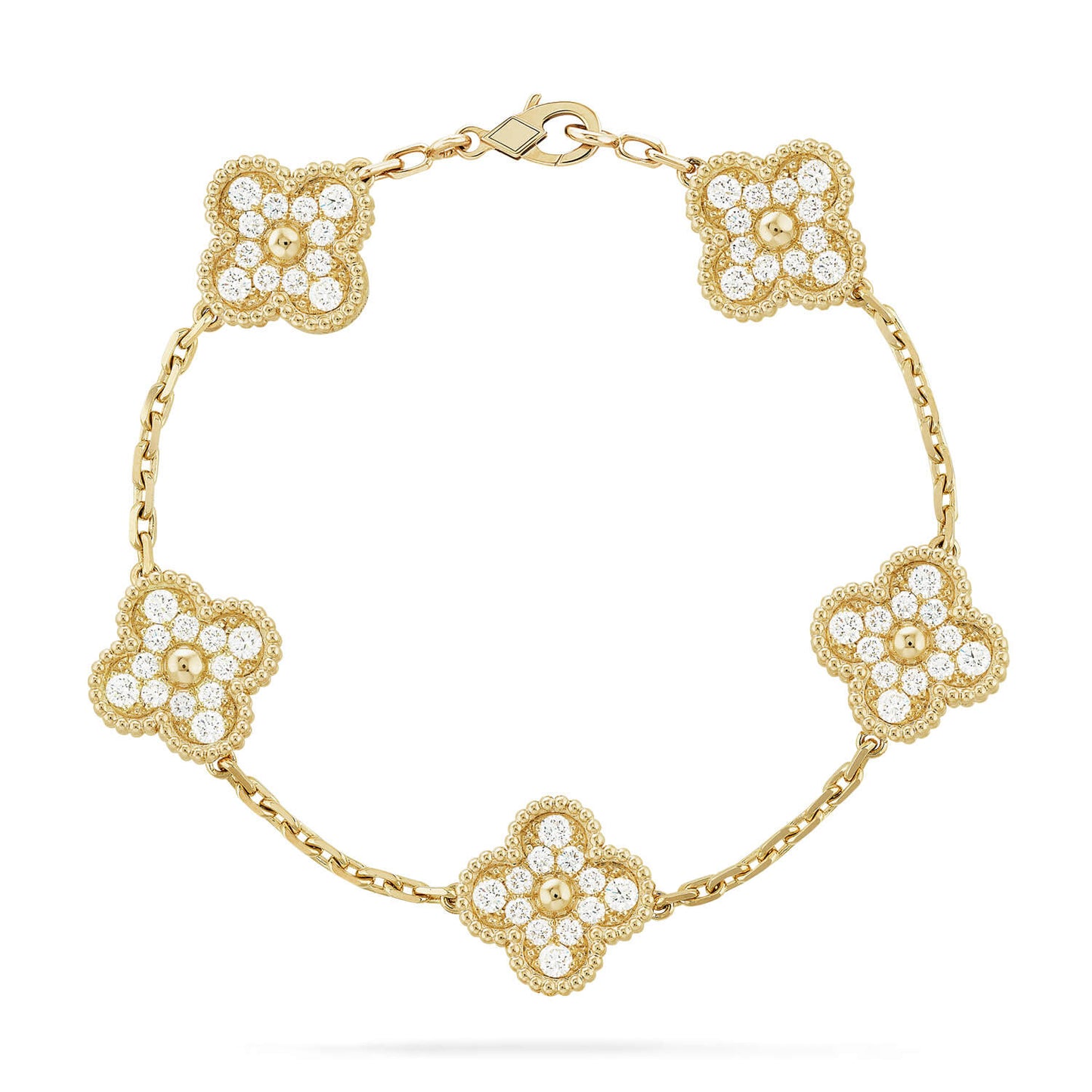 [LUXORA] CLOVER 5 MOTIF FULL DIAMOND BRACELET COLLECTION