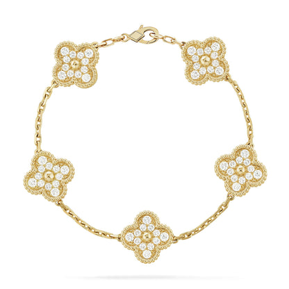 [LUXORA] CLOVER 5 MOTIF FULL DIAMOND BRACELET COLLECTION
