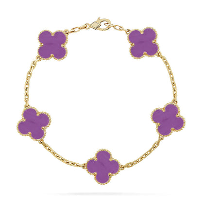 [LUXORA] CLOVER 5 MOTIF VIOLET BRACELET COLLECTION