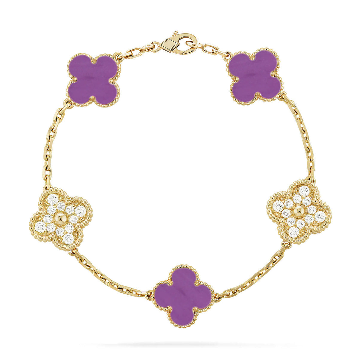 [LUXORA] CLOVER 5 MOTIF VIOLET BRACELET COLLECTION