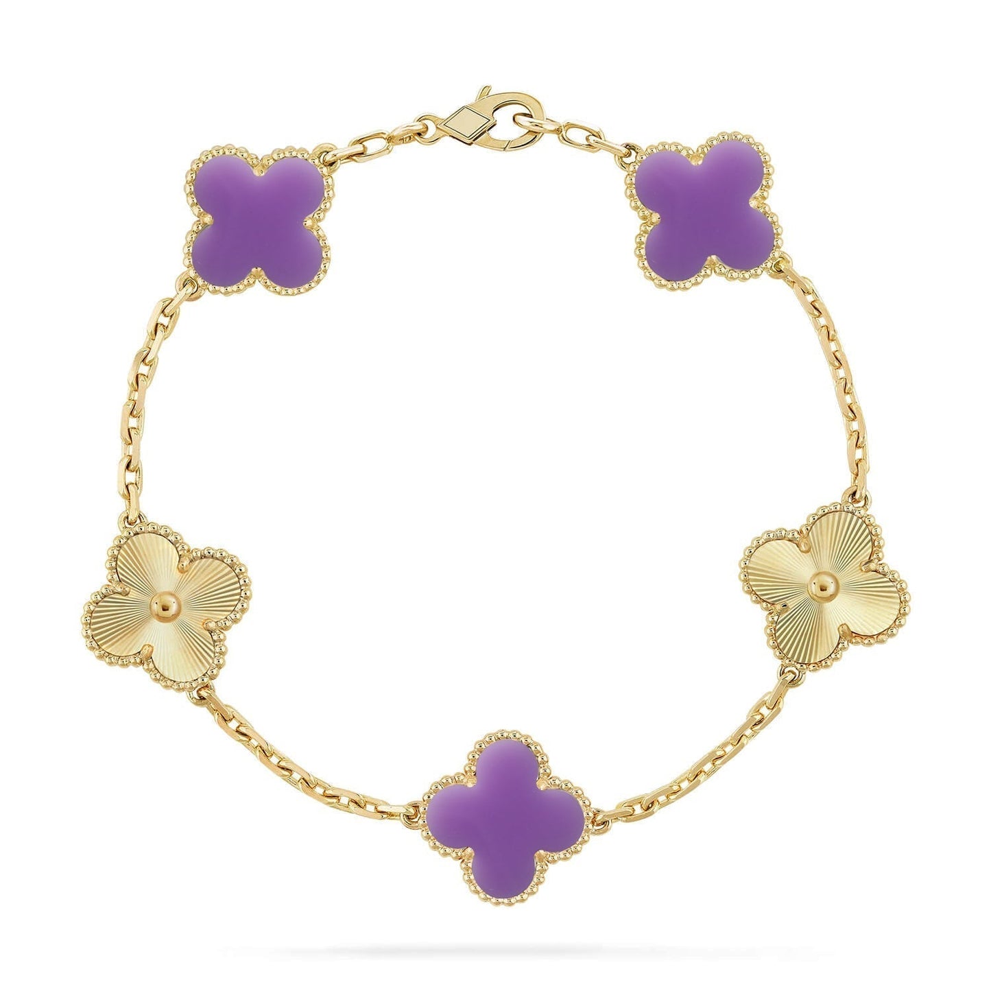 [LUXORA]CLOVER 5 MOTIF LIGHT PURPLE BRACELET COLLECTION