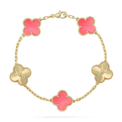 [LUXORA] CLOVER 5 MOTIFS  PINK MOP BRACELET COLLECTION