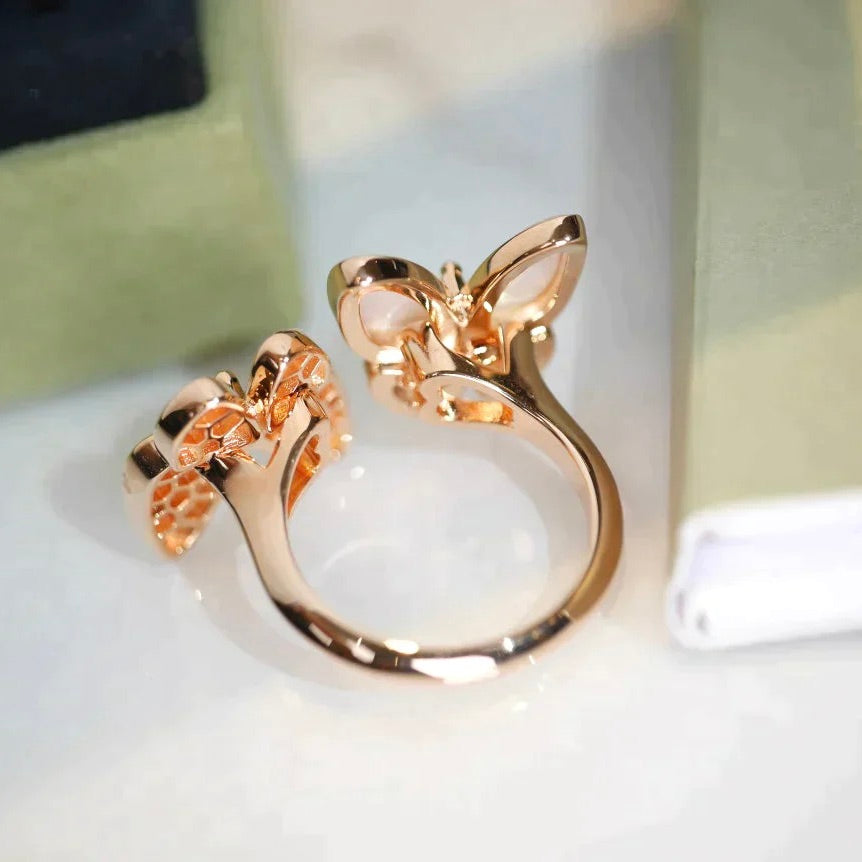[LUXORA]TWIN BUTTERFLY DIAMOND MOP RING