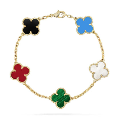 [LUXORA]CLOVER 5 MOTIFS MULTICOLOR BRACELET