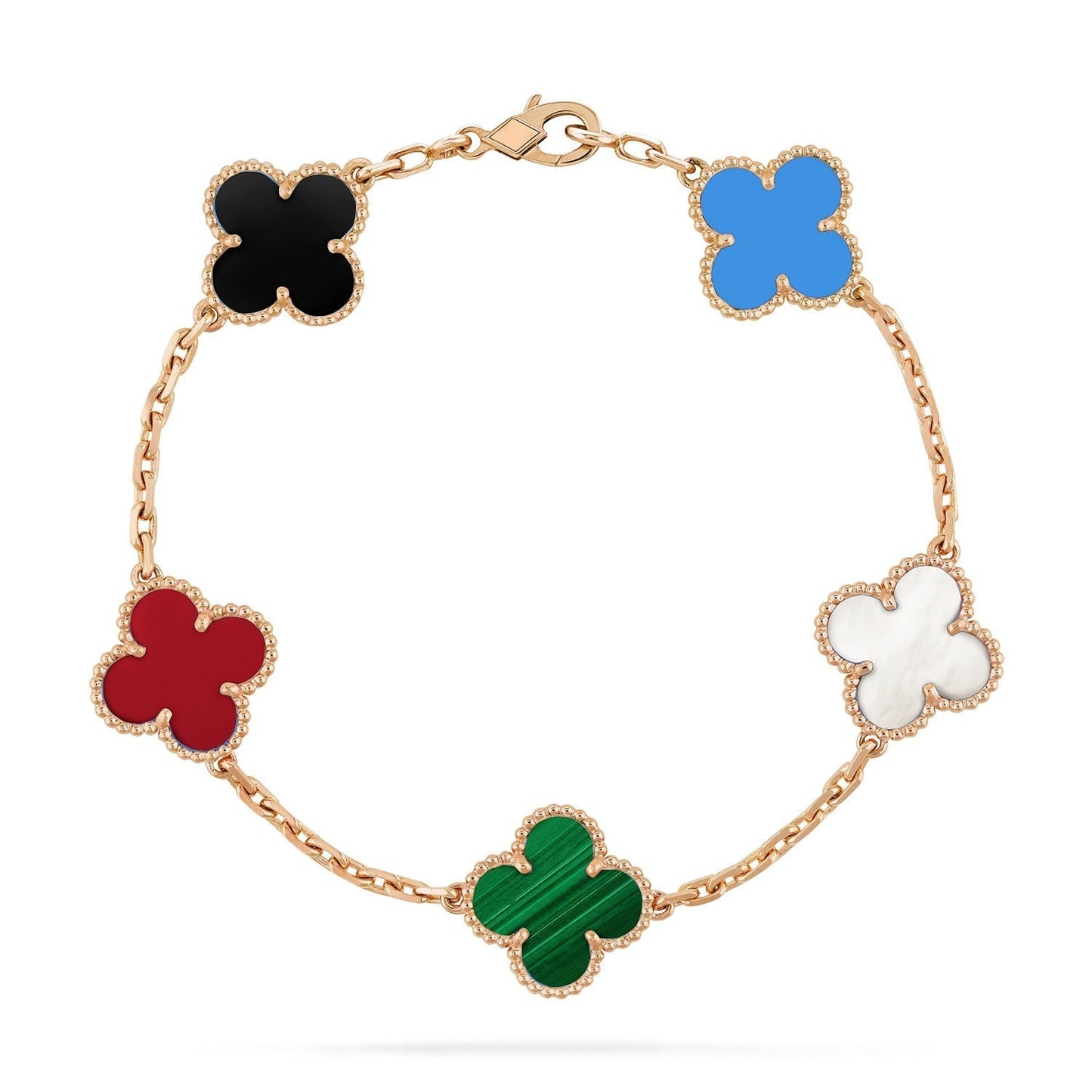 [LUXORA]CLOVER 5 MOTIFS MULTICOLOR BRACELET