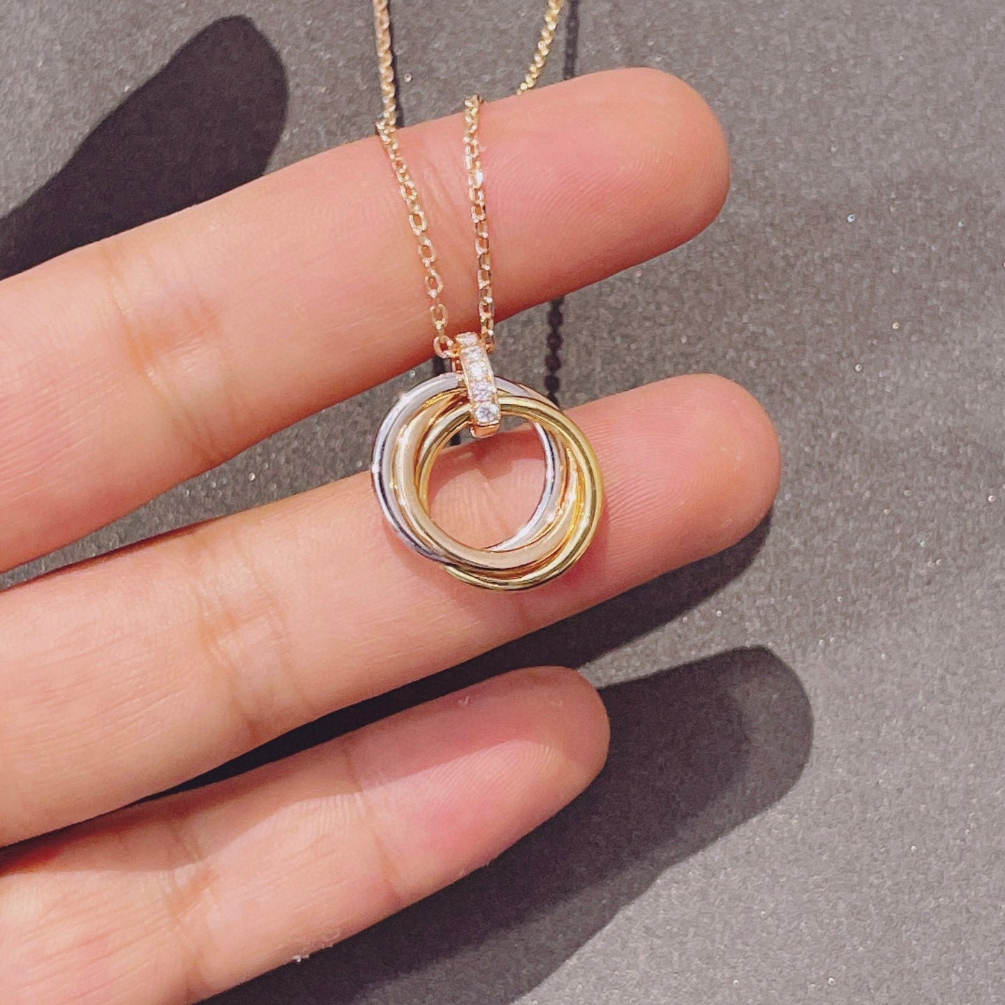 [LUXORA]TRINITY NECKLACE GOLD  DIAMONDS