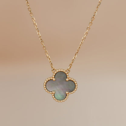 [LUXORA]CLOVER 15MM  GRAY MOTHER OF PEARL NECKLACE
