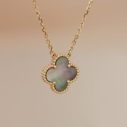 [LUXORA]CLOVER 15MM  GRAY MOTHER OF PEARL NECKLACE